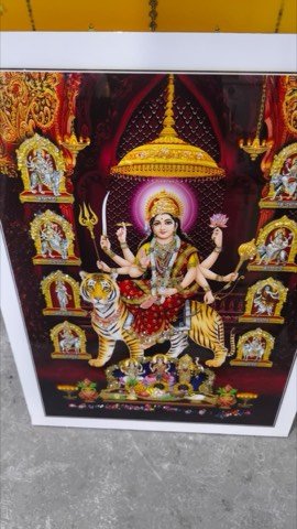Framed Maa Durga devotional painting with the nine forms of Durga